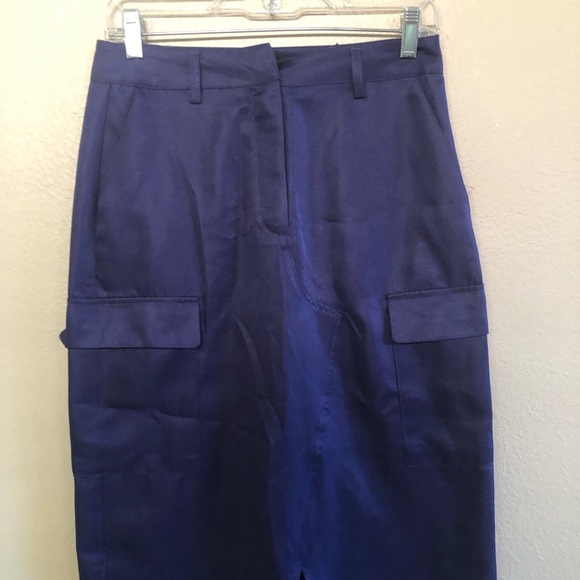 VERO MODA Astral blue Sikka High Waist Utility Cargo  Pockets Midi Skirt Size S - Picture 8 of 16